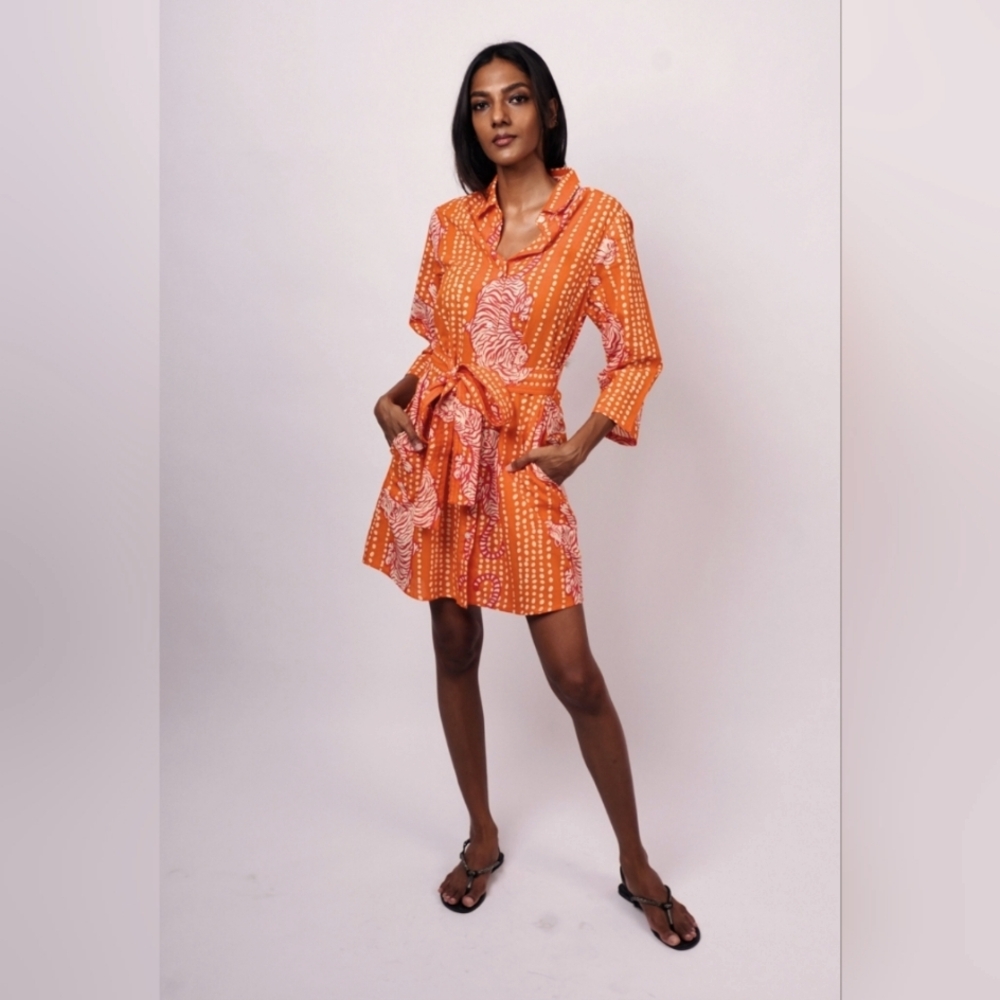 Orange Patterned Dress